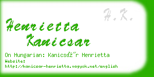 henrietta kanicsar business card